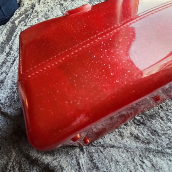 Authentic Vintage Furla Red Glitter Candy Satchel Bag - Sparkly!!! - Picture 10 of 16